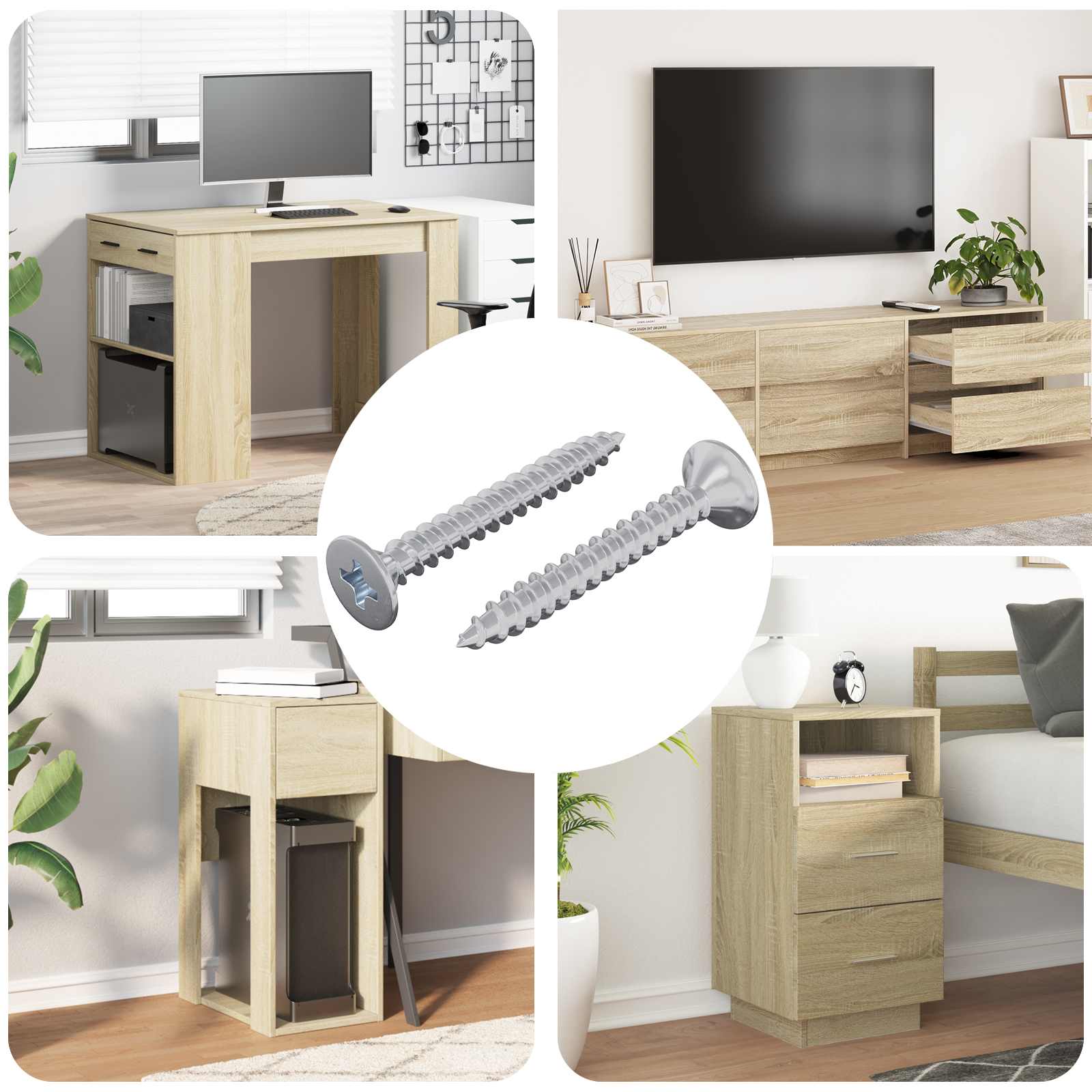 vidaXL Senkschraube 2 pcs Silber 4 x 12 mm Eisen