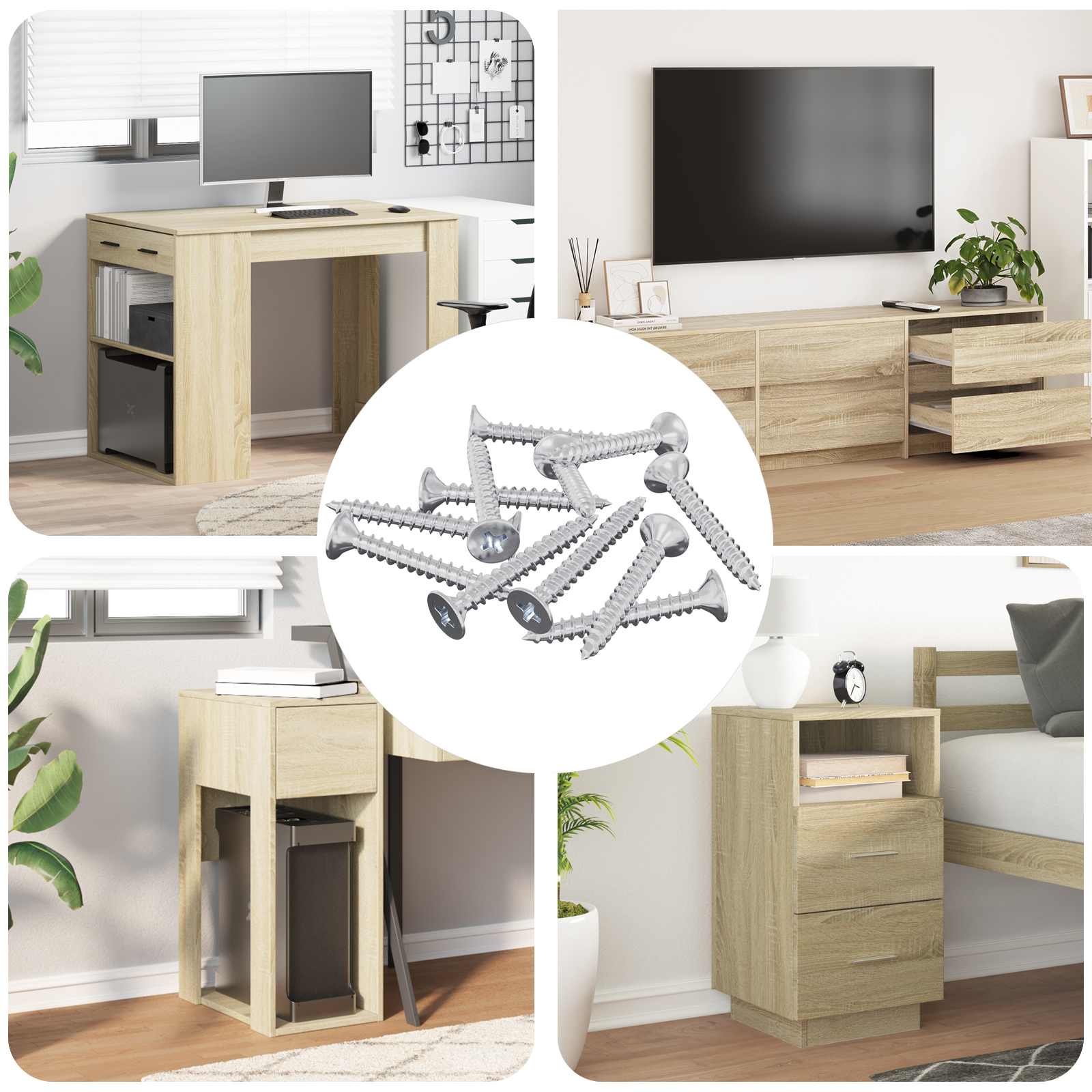 vidaXL Senkschraube 9474 pcs Silber Eisen