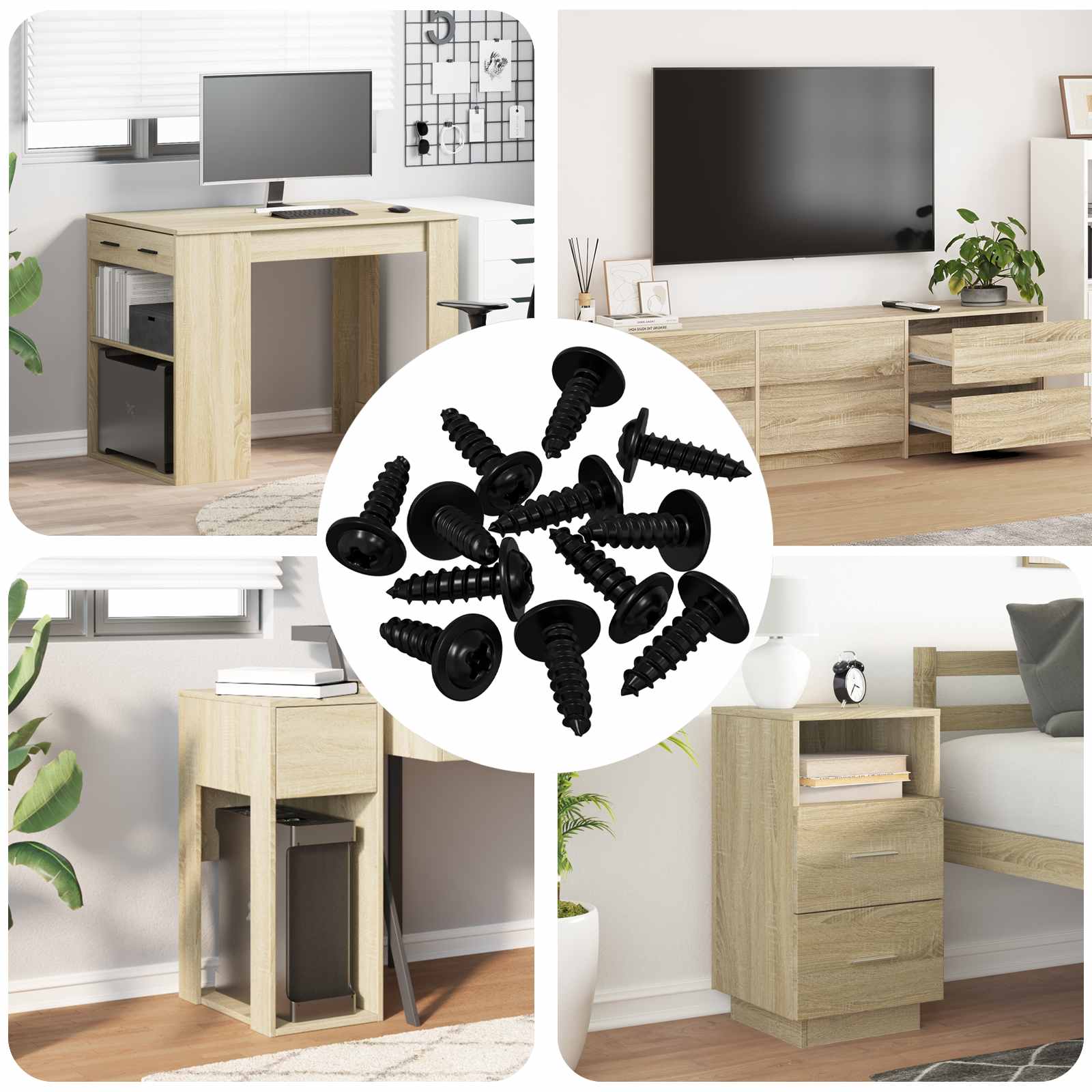 vidaXL Selbstschneidender Nagel 12 pcs Schwarz 3,5 x 12 mm Eisen