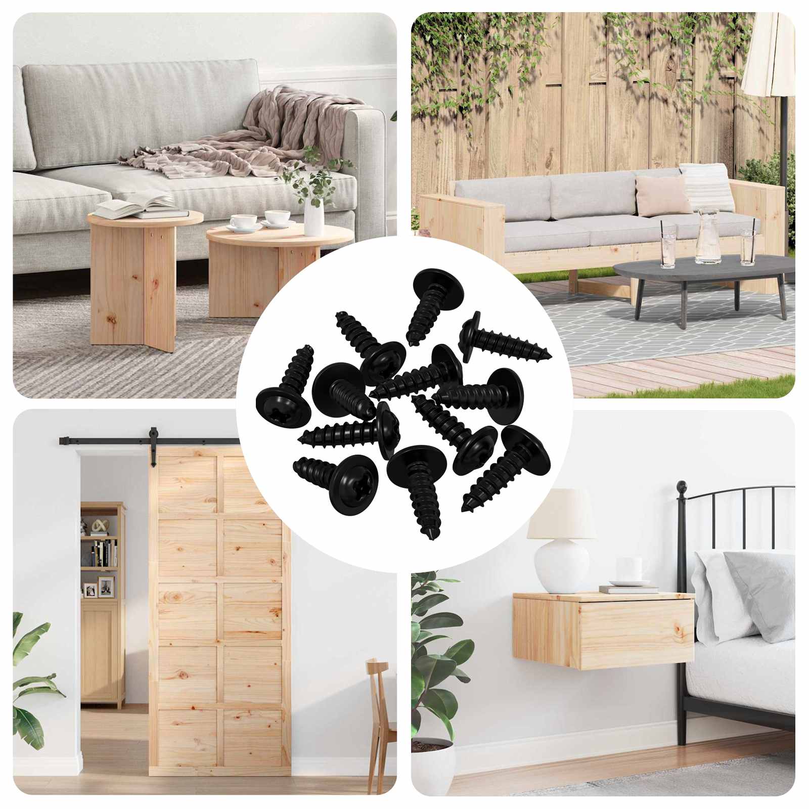 vidaXL Selbstschneidender Nagel 16364 pcs Schwarz 3,5 x 12 mm Eisen