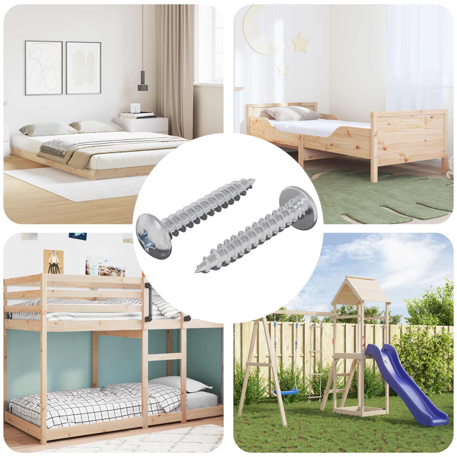 vidaXL Selbstschneidender Nagel 2 pcs Zink-beschichtet 4 x 25 mm Stahl