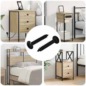 Žebelj s samočrtnim navojem 2 pcs Črna 4 x 25 mm Jeklo