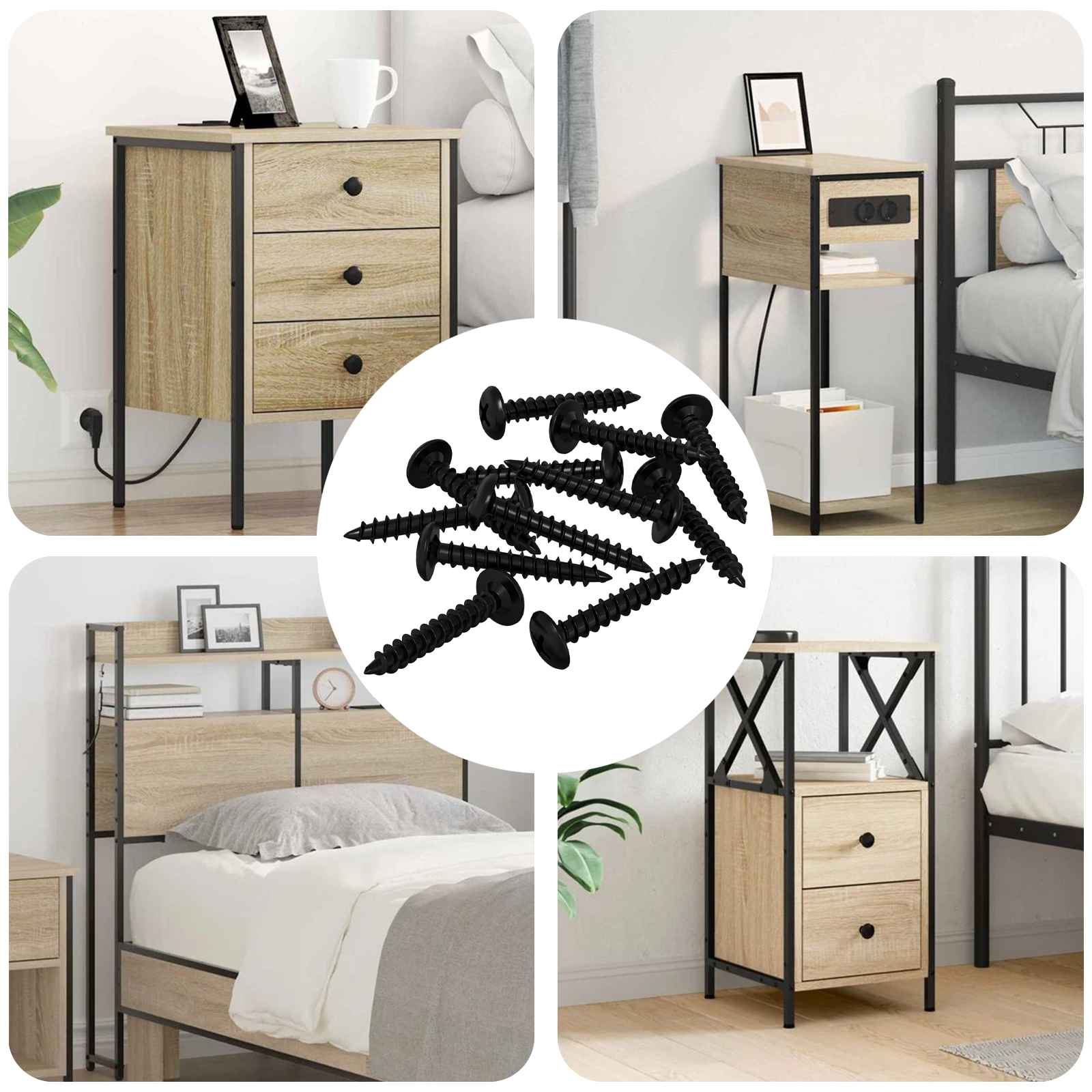 vidaXL Selbstschneidender Nagel 12 pcs Schwarz 4 x 25 mm Stahl