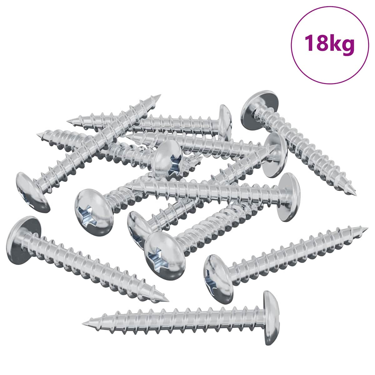 Træskrue 8182 stk. Sølv M4 x 28 mm Jern - Billede 3