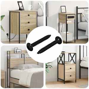 Žebelj za tapkanje 2 pcs Črna M4 x 28 mm Jeklo