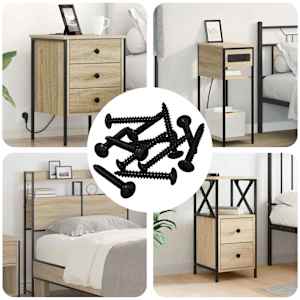 Žebelj za tapkanje 12 pcs Črna M4 x 28 mm Jeklo