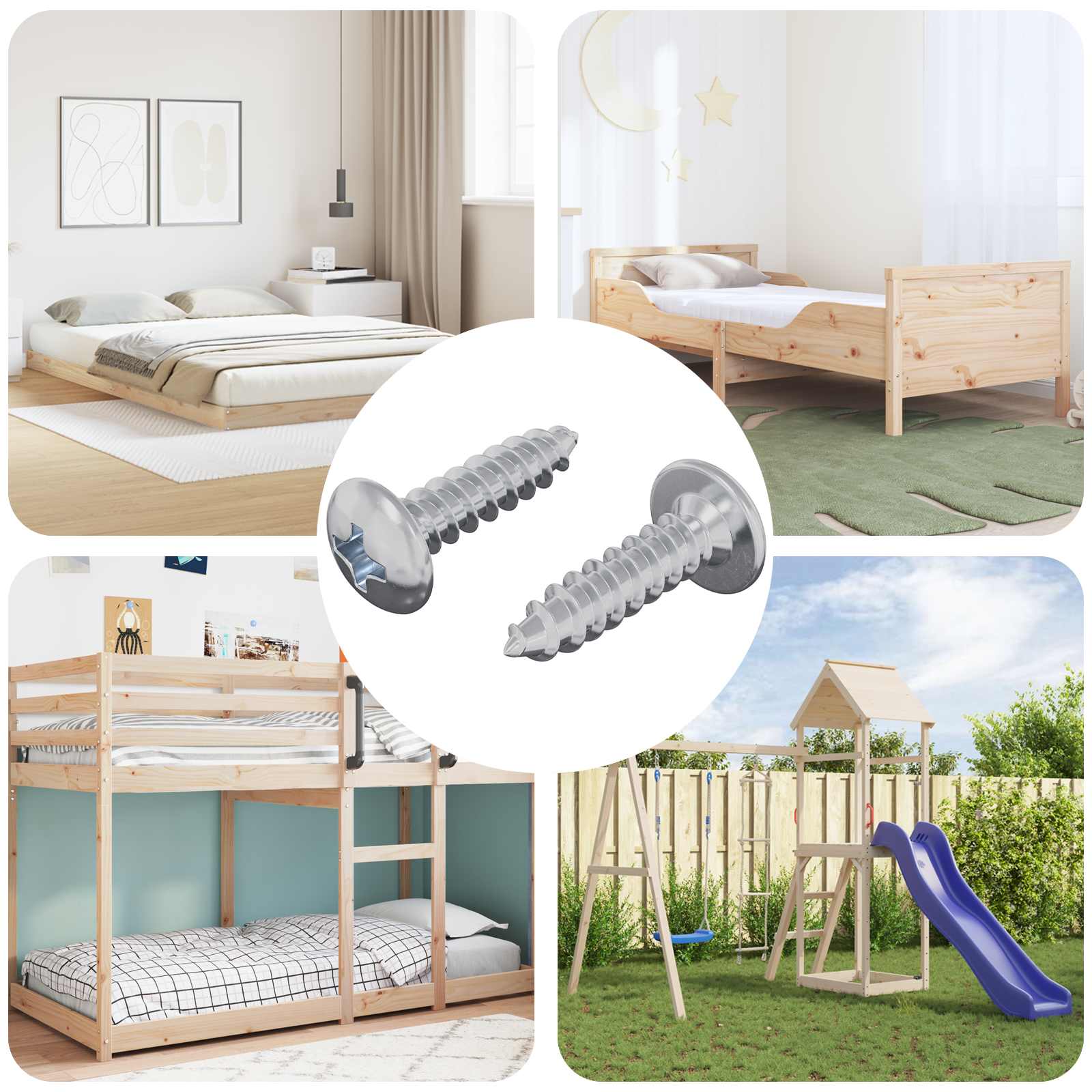 vidaXL Schraube 2 pcs Silber M4 x 16 mm Stahl