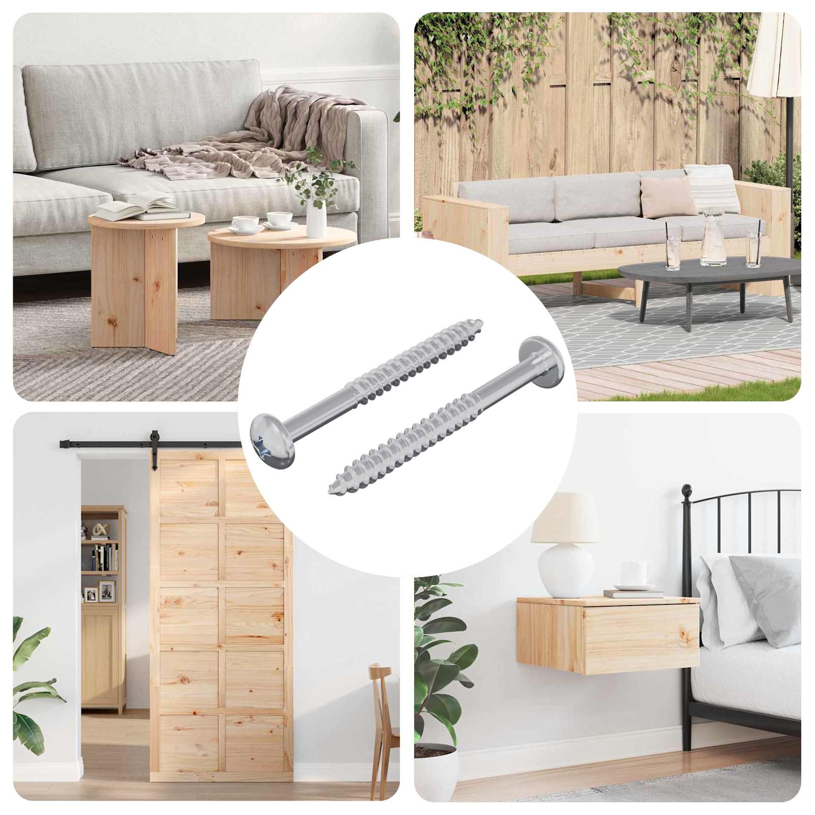 vidaXL Holzschraube 2 pcs Silber 9,8 x 53 mm Stahl