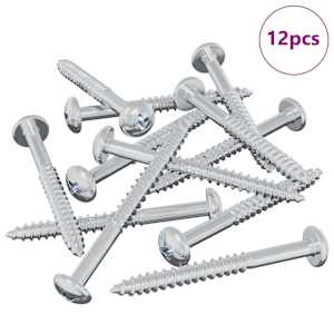 Dřevěný šroub 12 pcs Stříbrná 9,8 x 53 mm Ocel - obrázek 2