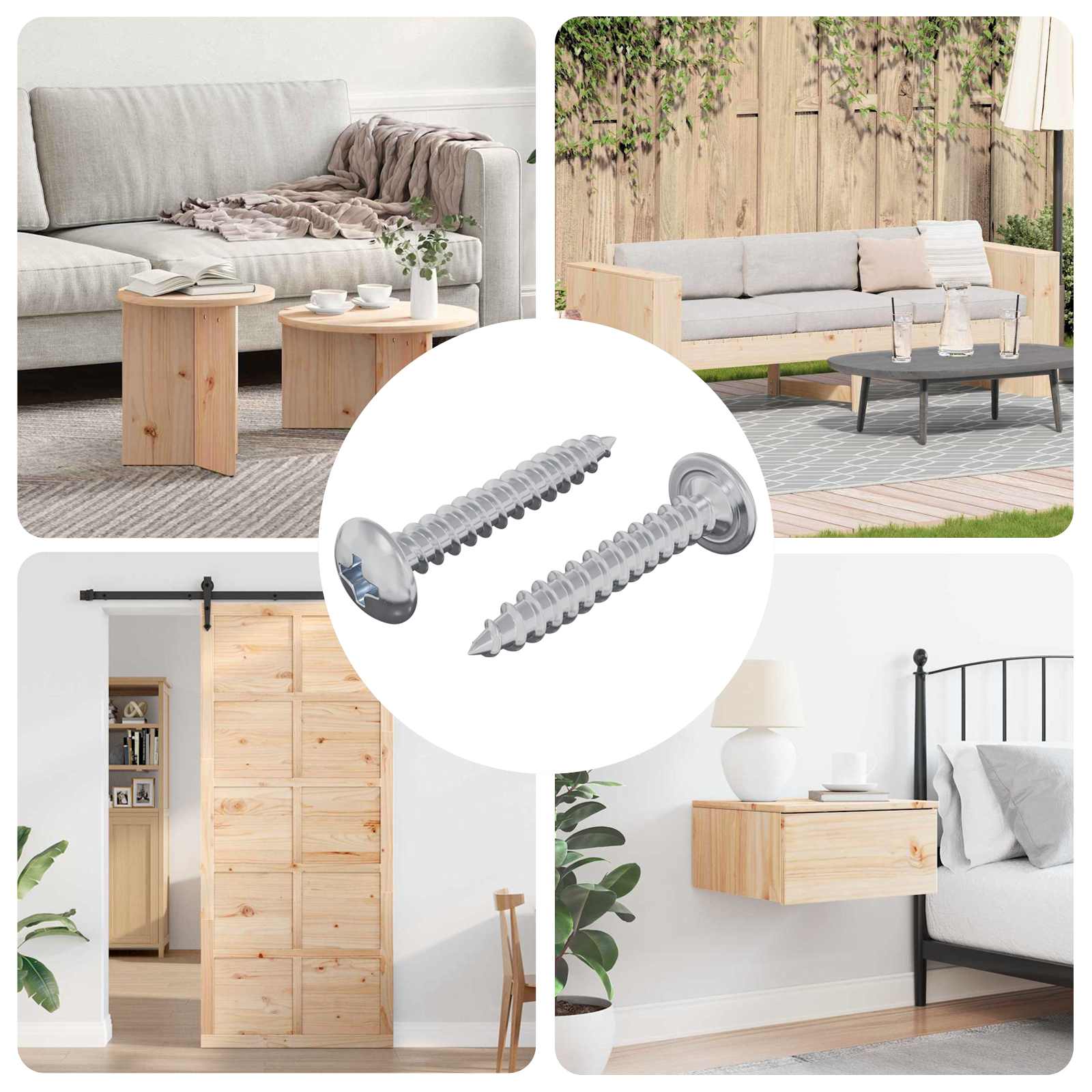 Leseni vijaki 2 pcs srebrna M4 x 25 mm Jeklo