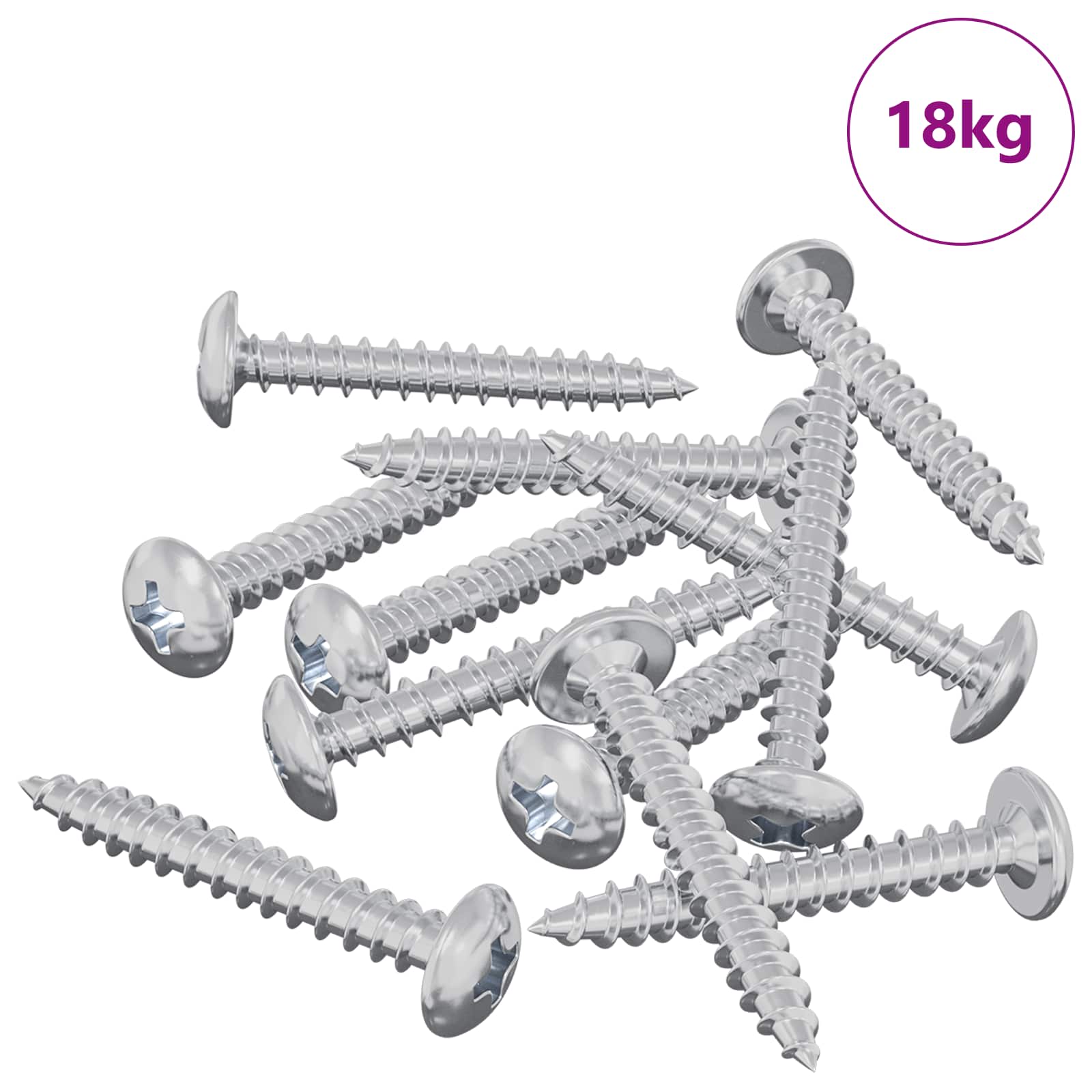 vidaXL Holzschrauben 8451 pcs Silber Stahl