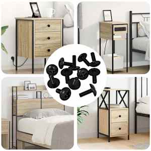 Šrouby s pouzdrem 8182 pcs Černá M4 x 10 mm Železo - obrázek 1
