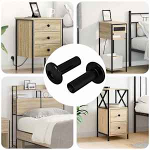 Matico z rokavom 2 pcs Črna M4 x 14,5 mm Kovina