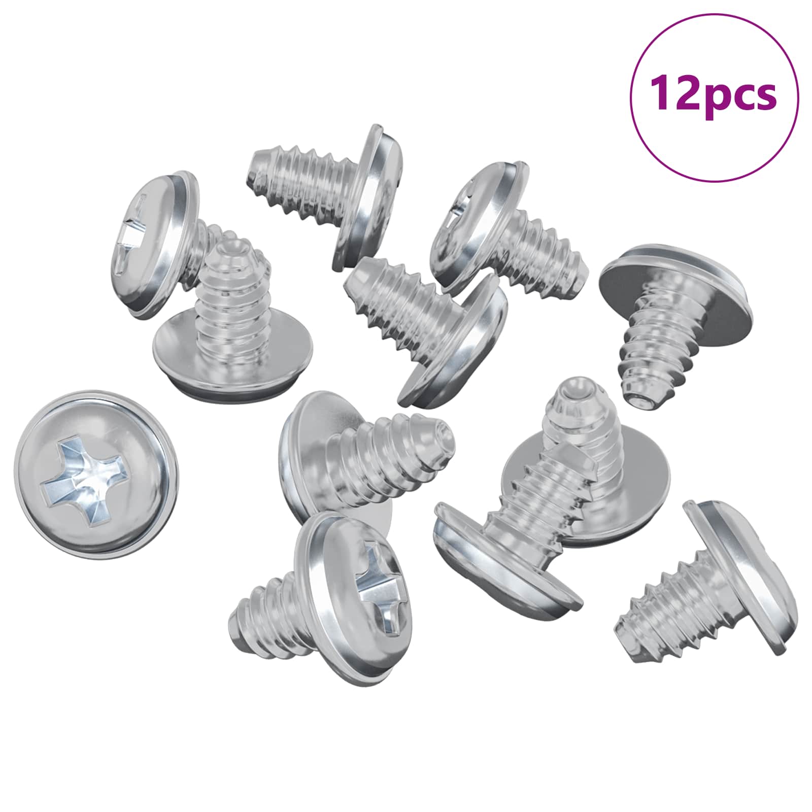 Zaklepni vijaki Enobarvno 12 pcs srebrna M4 x 5 mm elezo - slika 2