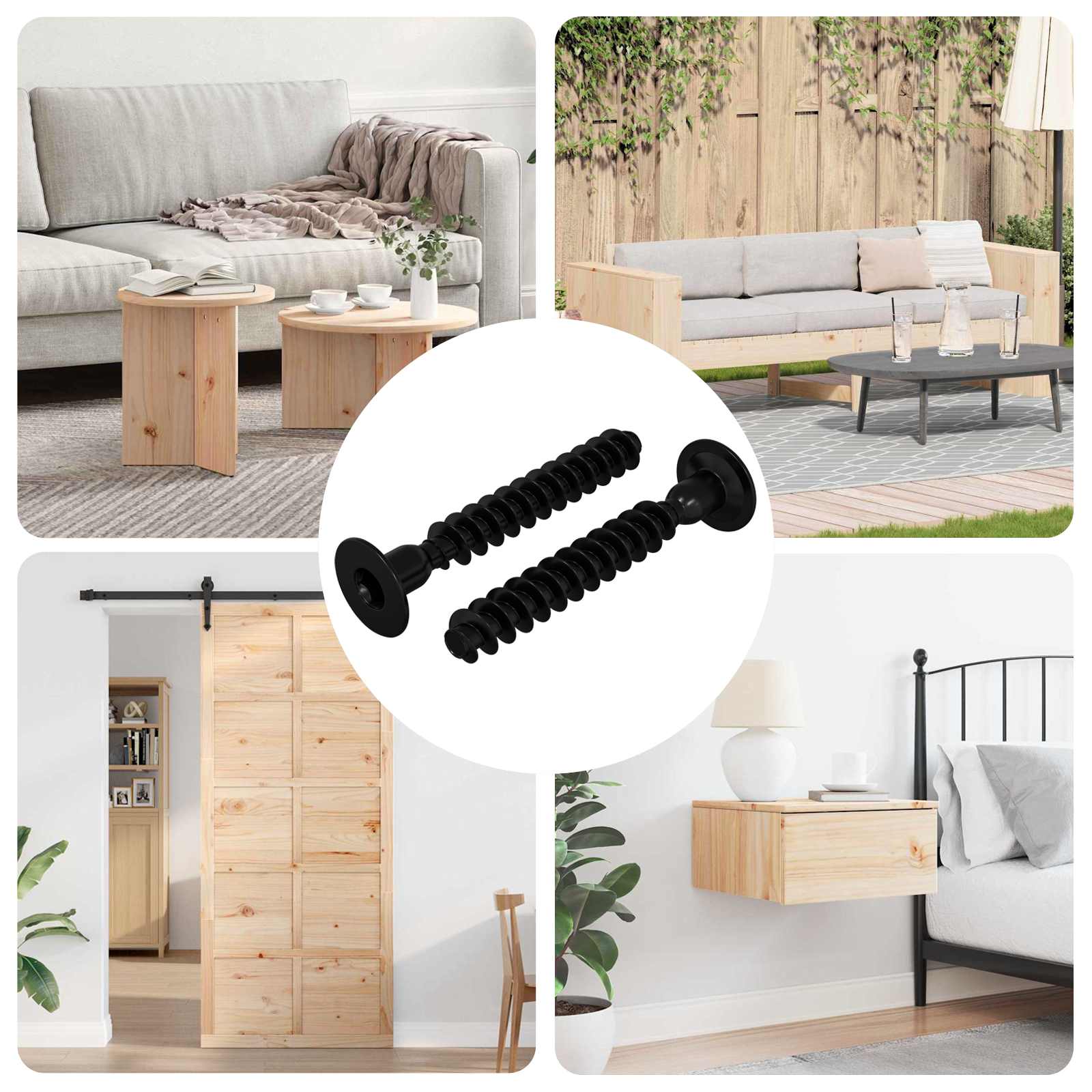 Vijačna kapa 2 pcs Črna M5 x 40 mm elezo