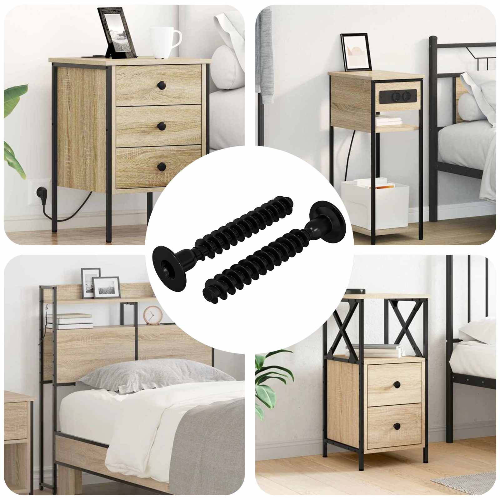 vidaXL Steckkappen-Schraube 2 pcs Schwarz M5 x 40 mm Eisen