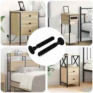 Vijačna kapa 2 pcs Črna M5 x 40 mm elezo