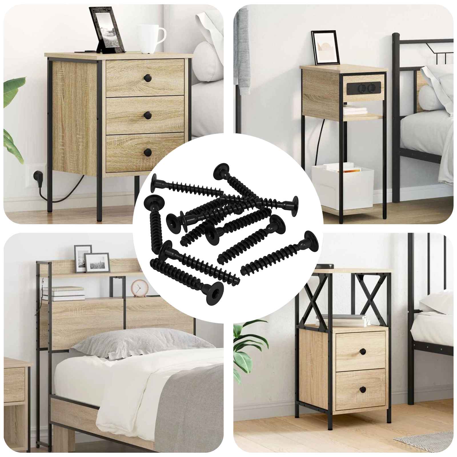 vidaXL Steckkappen-Schraube 5143 pcs Schwarz Eisen