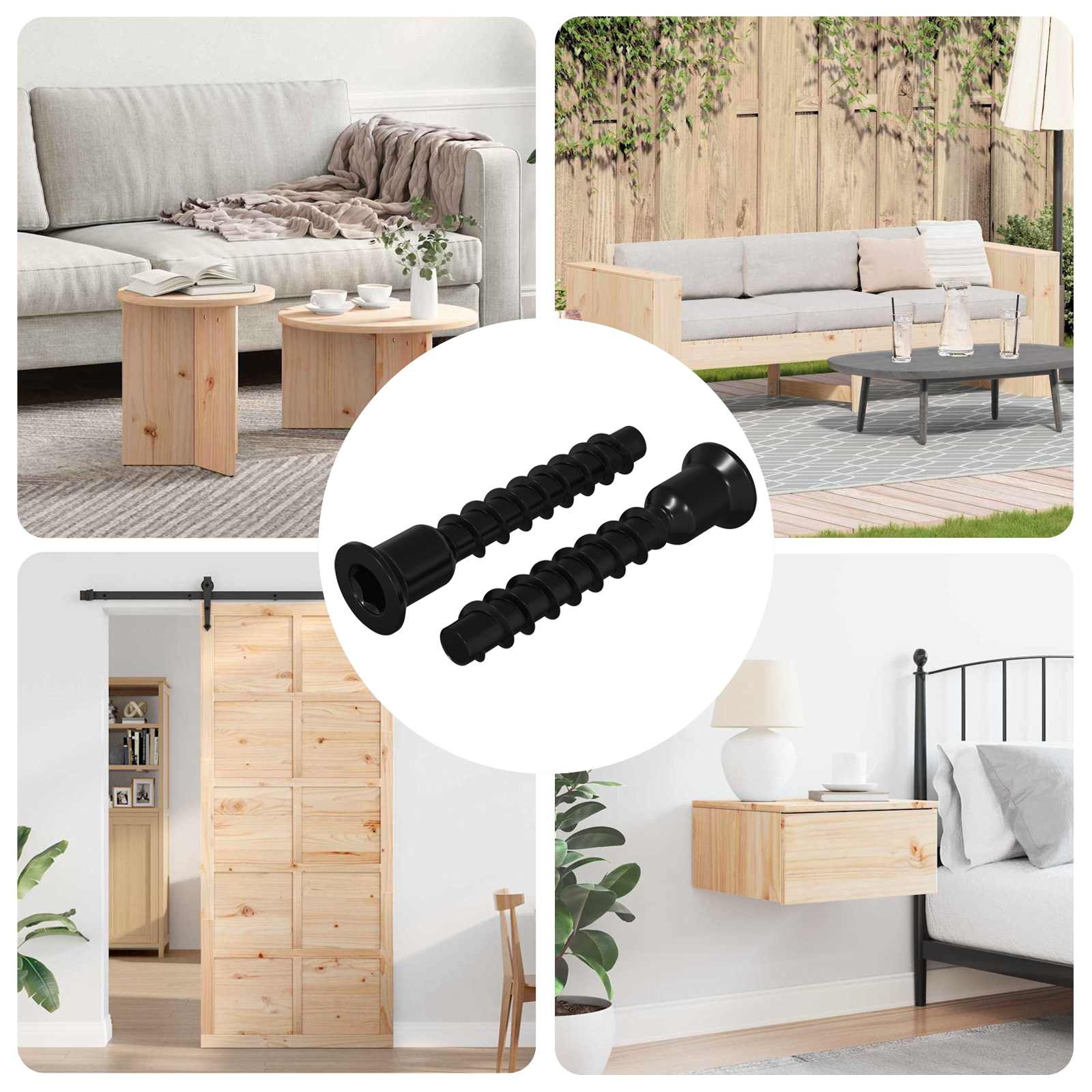 vidaXL Steckkappen-Schraube 2 pcs Schwarz 10 x 40 mm Eisen