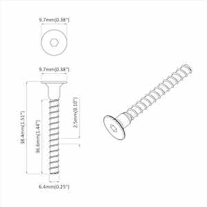 Šroub s kaplicí 2 ks Černá 7 x 40 mm Železo - obrázek 6