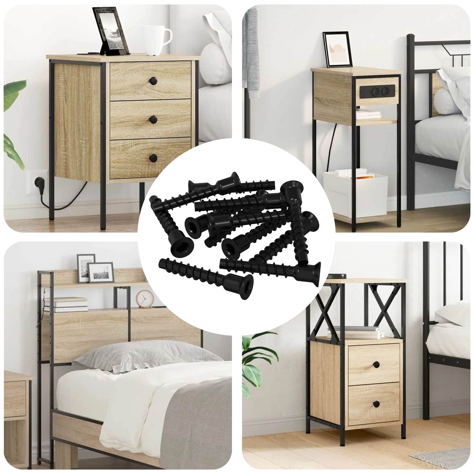 vidaXL Steckkappen-Schraube 12 pcs Schwarz 7 x 40 mm Eisen