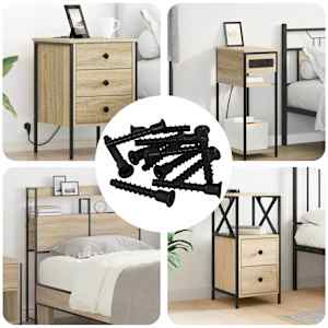 Vijačna kapa 12 pcs Črna 7 x 40 mm elezo