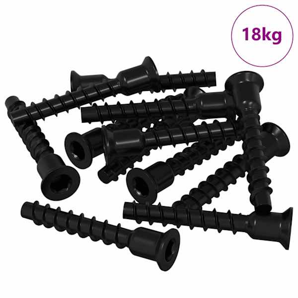 vidaXL Pesa korgipea kruvi 3072 tk Must 7 x 40 mm Raud