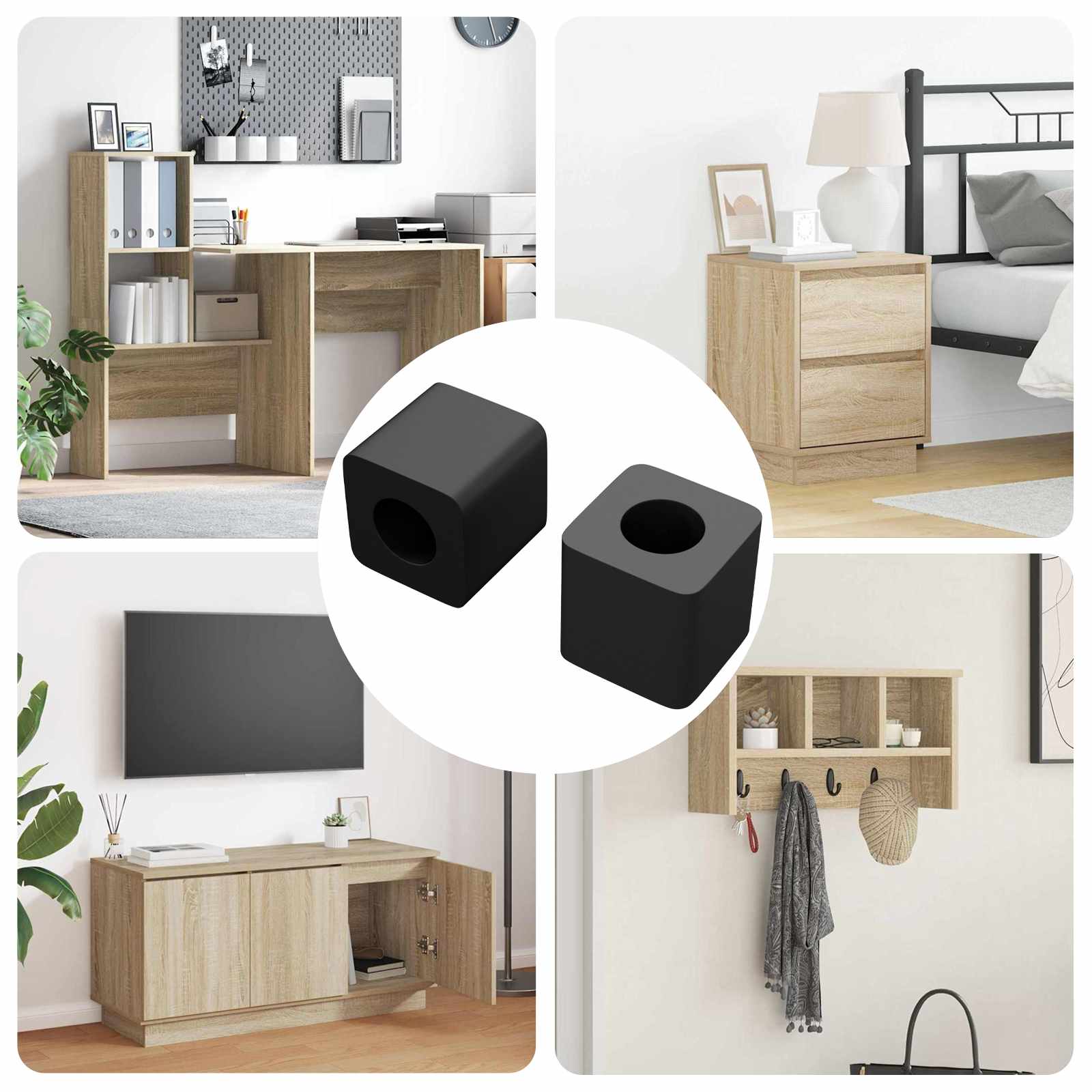 vidaXL Schubladenhalter 2 pcs Schwarz 15 x 15 x 15mm PP Copolymer