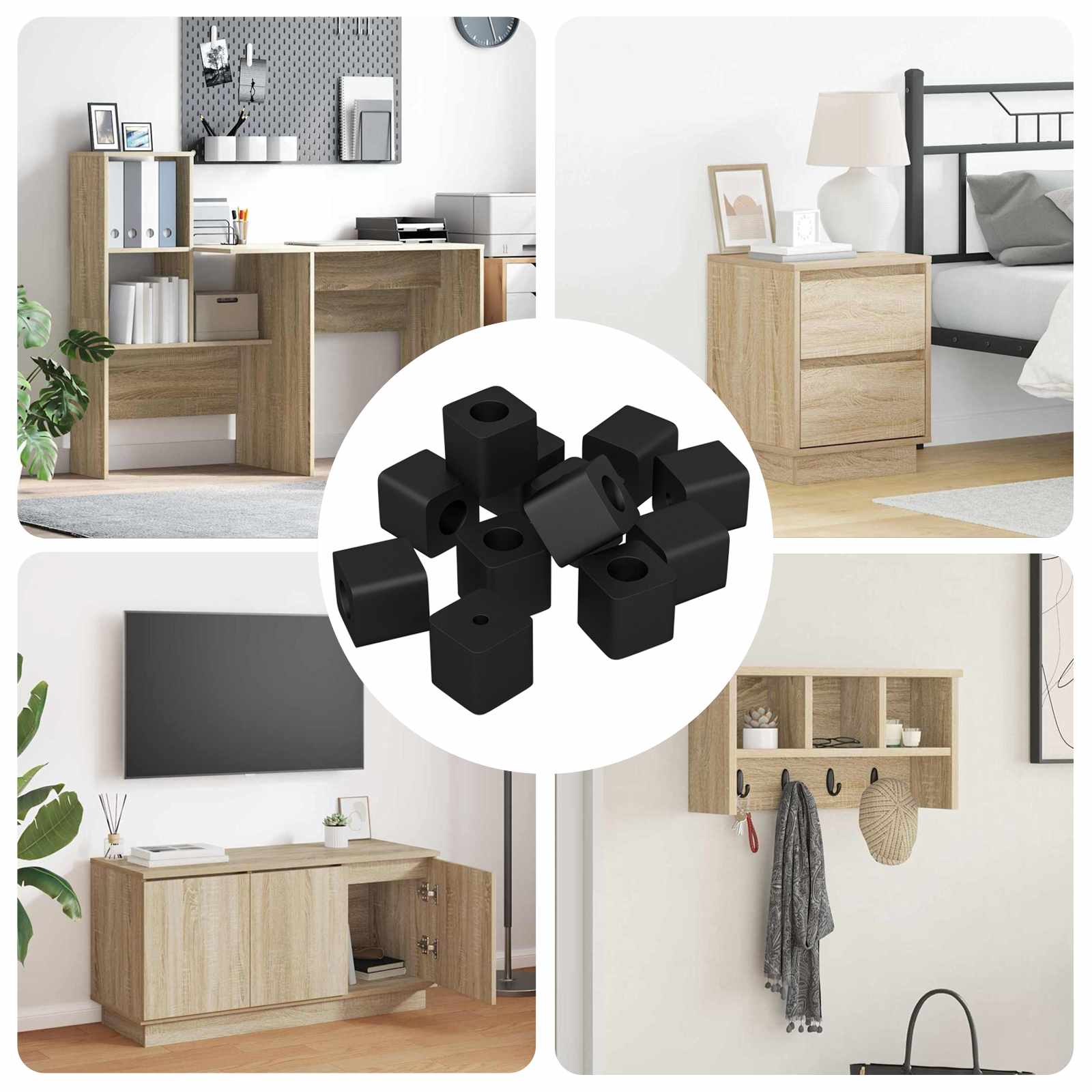 vidaXL Suport pentru Sertar 6792 pcs Negru 15 x 15 x 15mm Copolimer PP