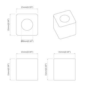 Držák zásuvky 6792 pcs Černá 15 x 15 x 15mm PP kopolymer - obrázek 6