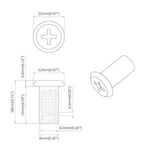 Zajišťovací matice 2 pcs Niklová M6 x 15 mm Ocel - obrázek 6