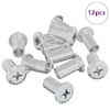 vidaXL Lukustusmutter 12 tk Nikkel M6 x 15 mm Teras