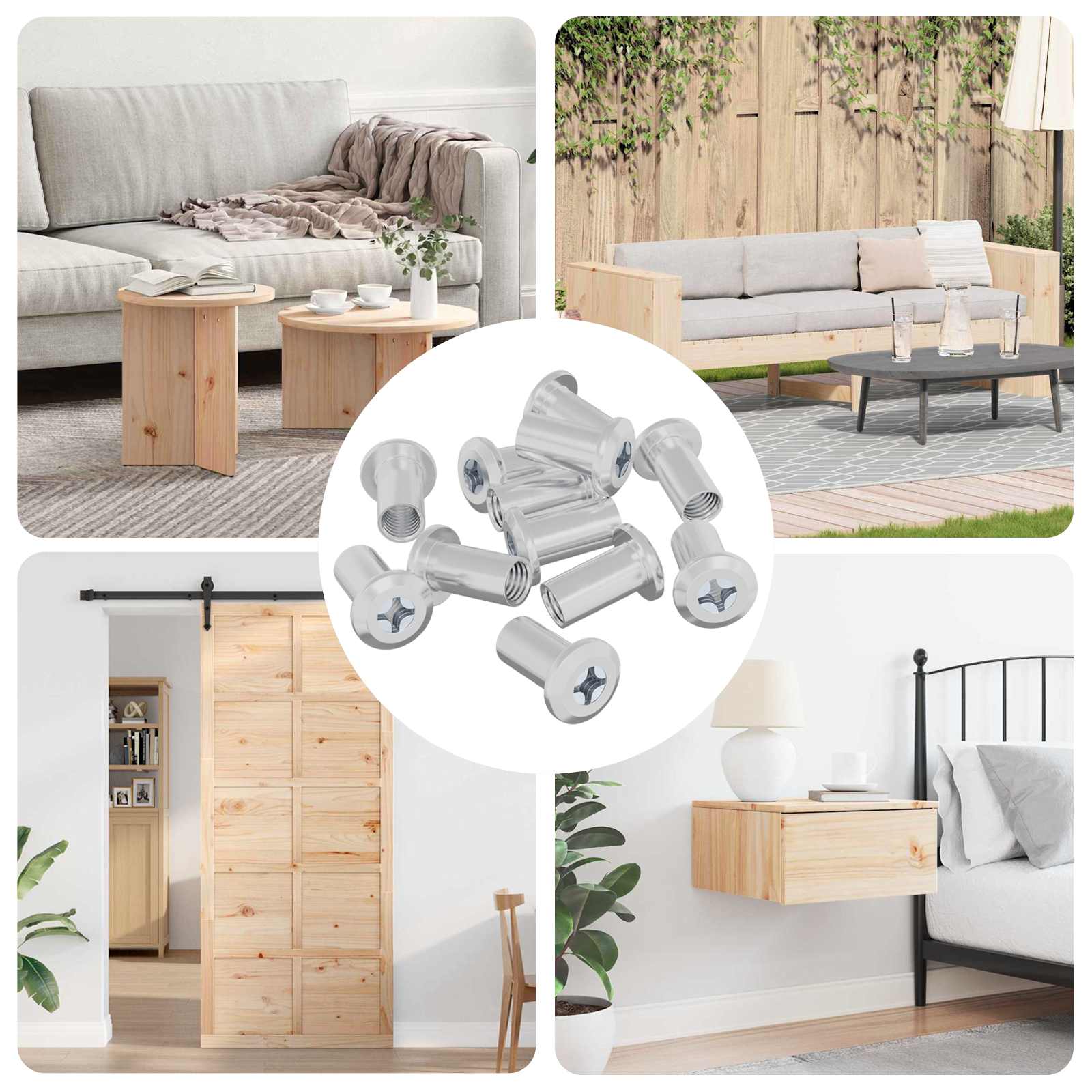 vidaXL Sicherungsmutter 3673 pcs Nickel Stahl