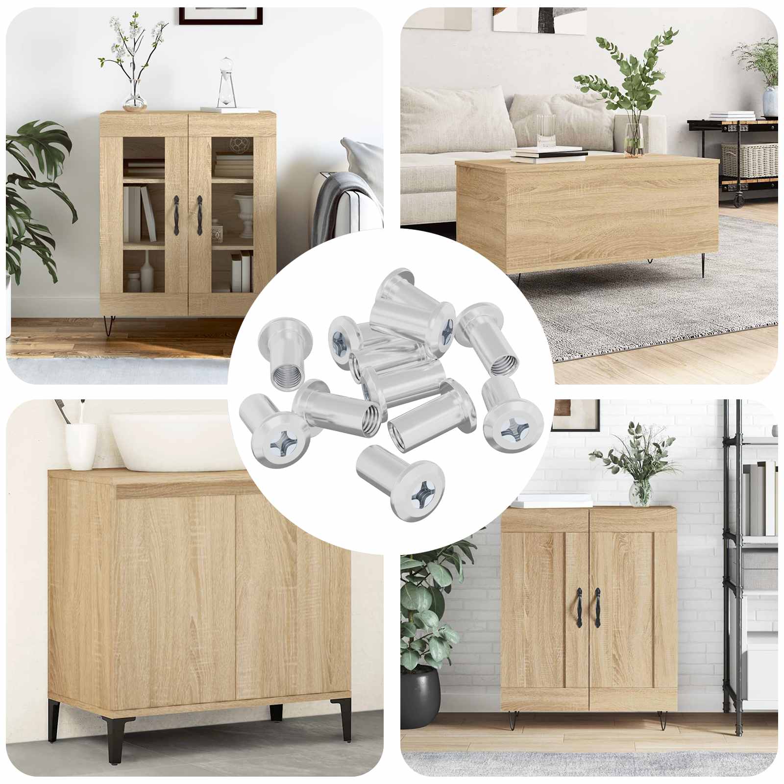 vidaXL Sicherungsmutter 3673 pcs Nickel Stahl