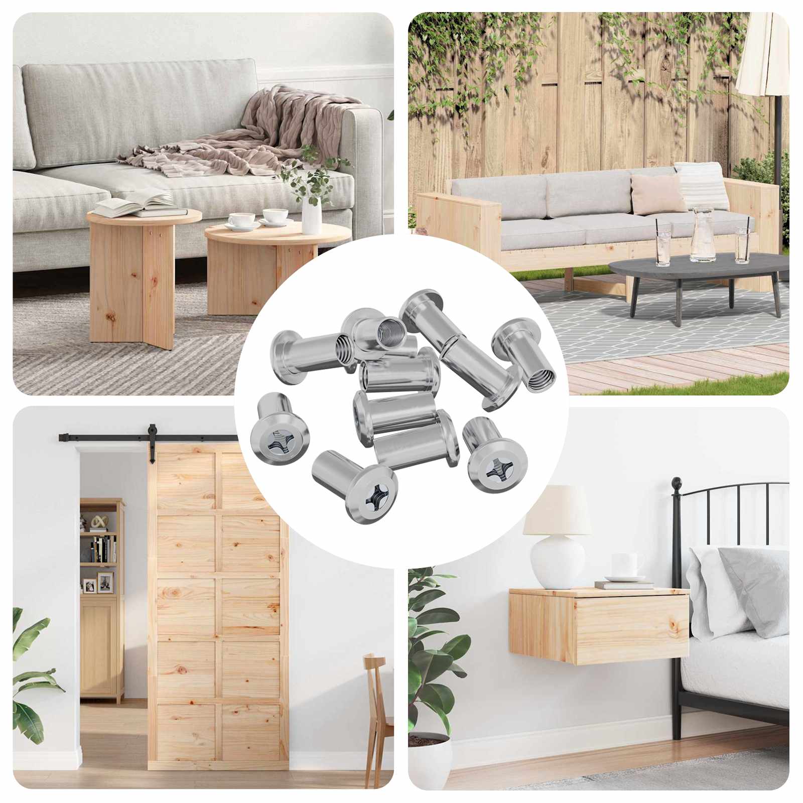 vidaXL Bucșa cu Blocare 12 pcs Nichel M6 x 25 mm Oțel