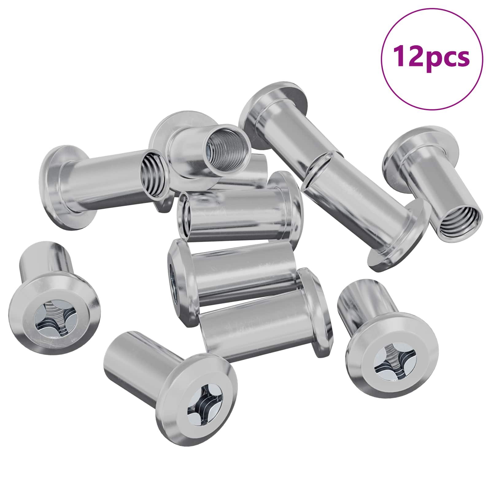 Zaklepna matica 12 pcs Nikljeva M6 x 25 mm Jeklo - slika 2