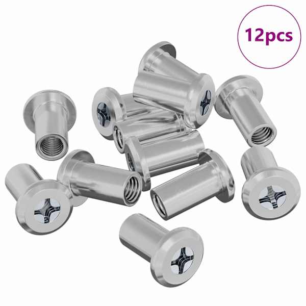 vidaXL Lukustusmutter 12 tk H&otilde;bedane M6 x 15 mm Teras