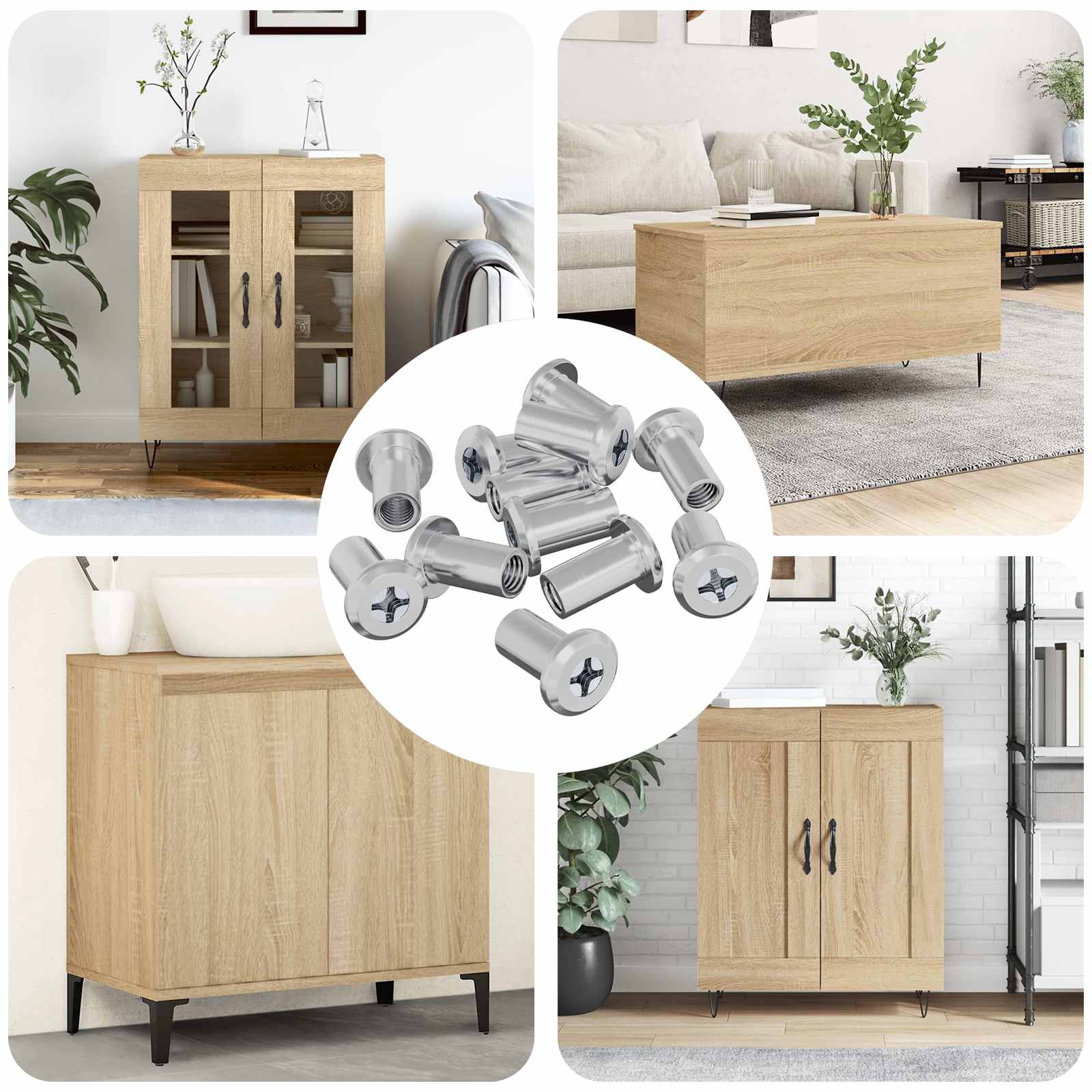 vidaXL Sicherungsmutter 3673 pcs Silber Stahl