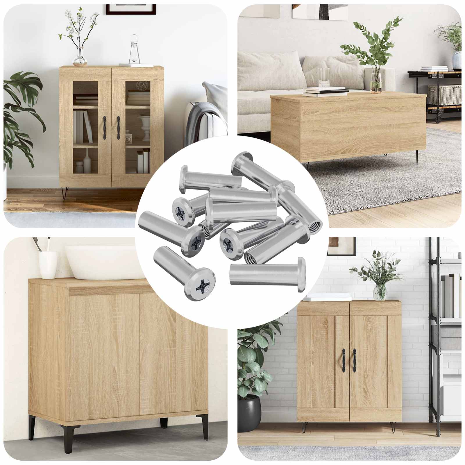 vidaXL Sicherungsmutter 2857 pcs Silber Stahl