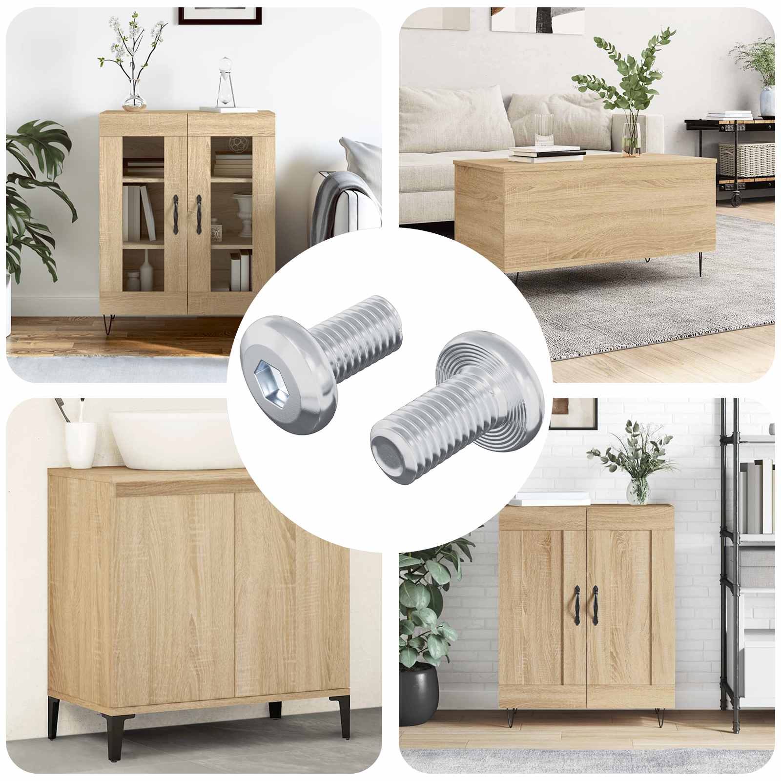 vidaXL Schraube mit Sperre Uni 2 pcs Silber M6 x 12 mm Stahl