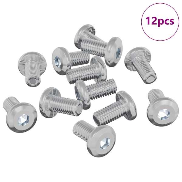 vidaXL Lukustus Kruvi &Uuml;ksv&auml;rviline 12 tk H&otilde;bedane M6 x 12 mm Teras