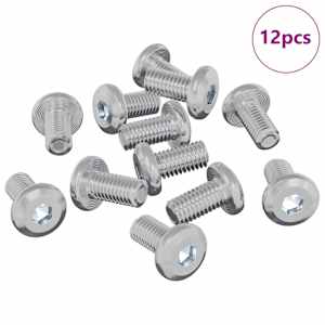 Zámkový šroub Jednobarevný 12 pcs Stříbrná M6 x 12 mm Ocel - obrázek 2