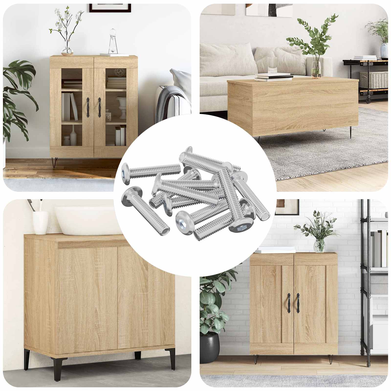 vidaXL Schraube mit Sperre Uni 2647 pcs Silber Stahl