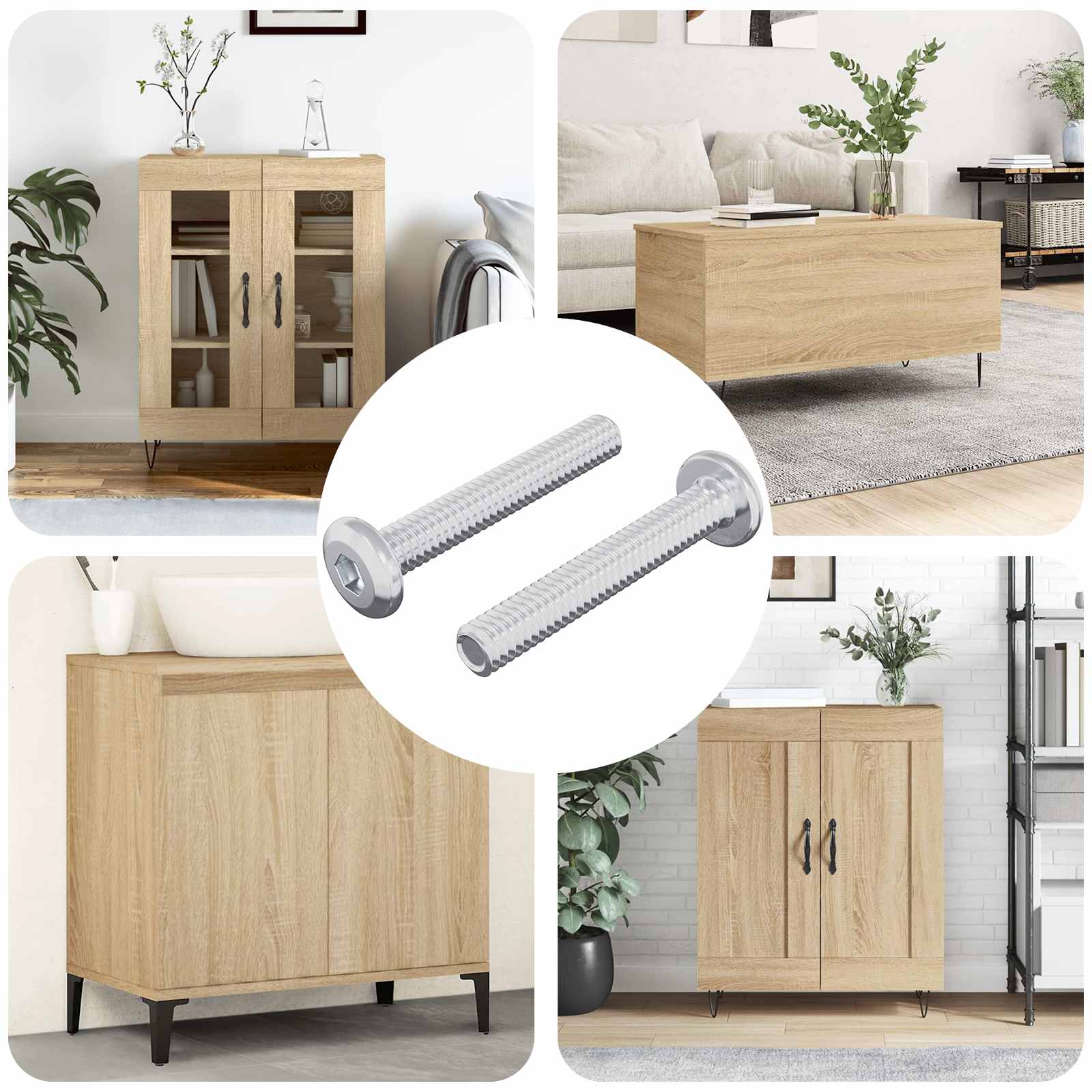 vidaXL Schraube mit Sperre Uni 2 pcs Silber M6 x 35 mm Stahl