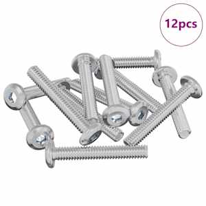 Zámkový šroub Jednobarevný 12 pcs Stříbrná M6 x 35 mm Ocel - obrázek 2