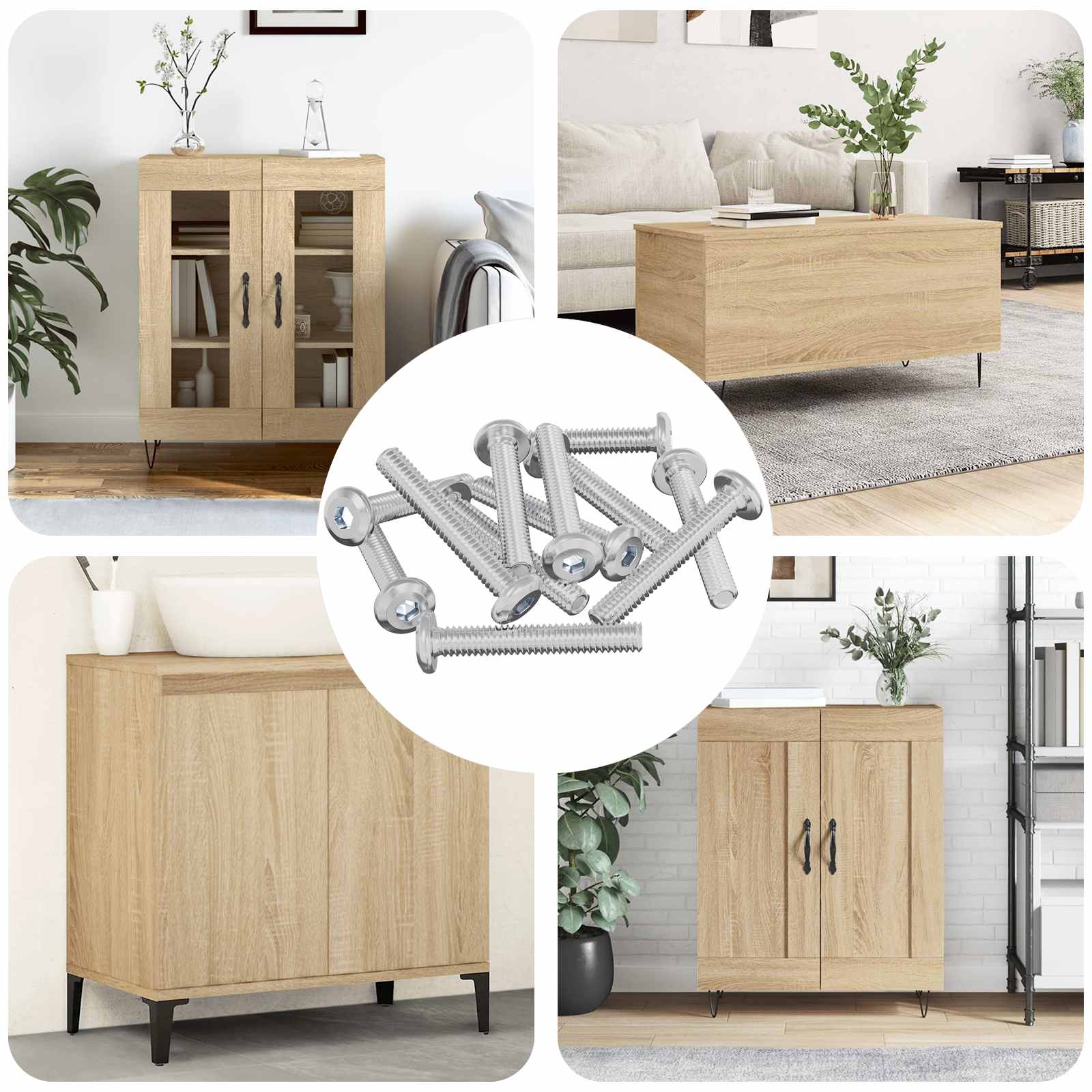 vidaXL Schraube mit Sperre Uni 2514 pcs Silber Stahl