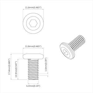 Hlavový zámkový šroub 2 pcs Stříbrná M6 x 15 mm Ocel - obrázek 6