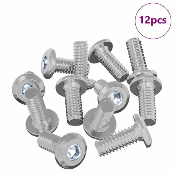 vidaXL Pea lukustuskruvi 12 tk H&otilde;bedane M6 x 15 mm Teras