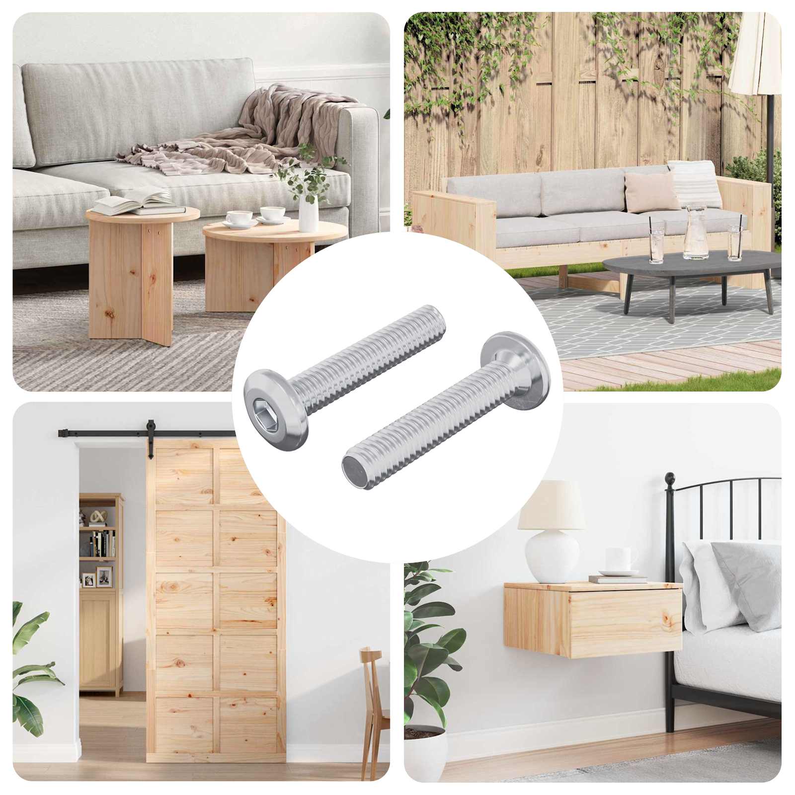 vidaXL Șurub cu Prindere 2 pcs Argintiu M6 x 35 mm Oțel