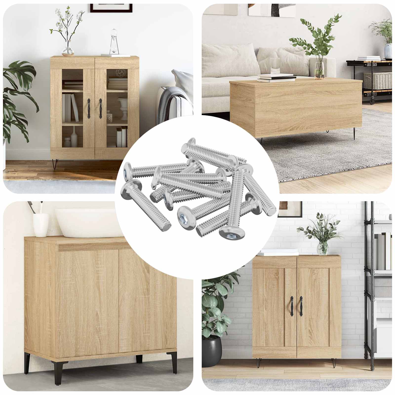 vidaXL Kopf-Sicherungsschraube 12 pcs Silber M6 x 35 mm Stahl